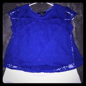 White and blue blouse!